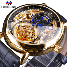 Load image into Gallery viewer, Forsining Luxury White Gold Display Brown Leather
