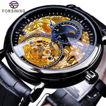 Load image into Gallery viewer, Forsining Luxury White Gold Display Brown Leather