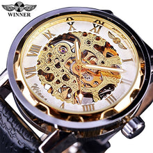 Load image into Gallery viewer, Winner Black Gold Male Clock