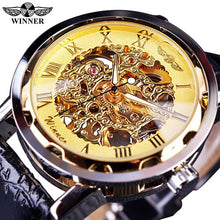 Load image into Gallery viewer, Winner Black Gold Male Clock