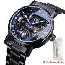 Load image into Gallery viewer, Forsining Rose Golden Case Blue Steel