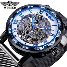 Load image into Gallery viewer, Winner Golden Watches Men Skeleton Mechanical