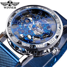 Load image into Gallery viewer, Winner Golden Watches Men Skeleton Mechanical