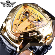Load image into Gallery viewer, Winner Steampunk Fashion Triangle Golden Skeleton