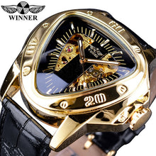 Load image into Gallery viewer, Winner Steampunk Fashion Triangle Golden Skeleton
