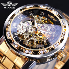 Load image into Gallery viewer, Winner Golden Watches Classic Rhinestone
